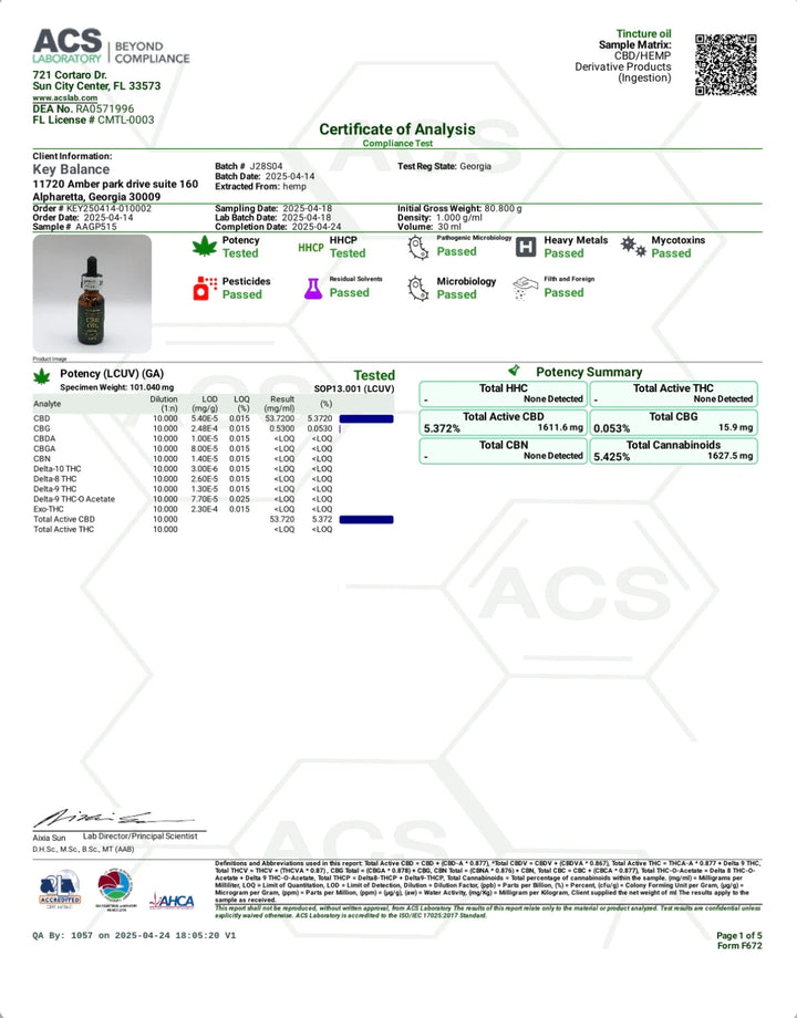 CBD Full Spectrum Tincture Oil (1500mg) 30ml Peppermint flavor